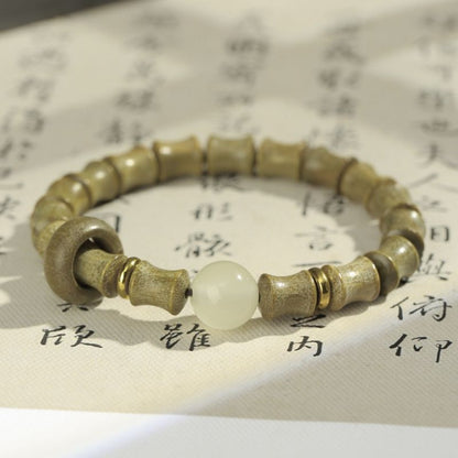 Zen Lotus Beads Bracelet – Natural Green Sandalwood Calm | Zen Ara Grove