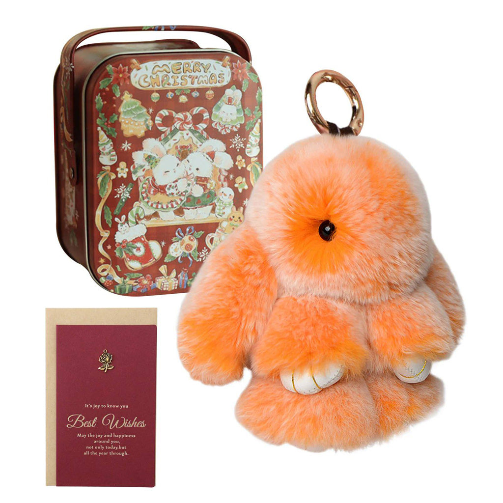 Fluffy Bunny Keychain – Symbol of Warm Blessing | Zen Ara Grove