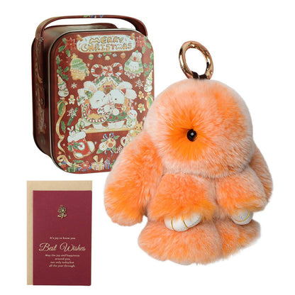Fluffy Bunny Keychain – Symbol of Warm Blessing | Zen Ara Grove