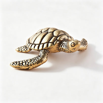 Handcrafted Brass Sea Turtle Figurine – Longevity & Protection | Zen Ara Grove