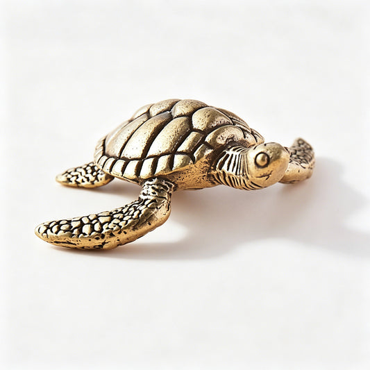Handcrafted Brass Sea Turtle Figurine – Longevity & Protection | Zen Ara Grove