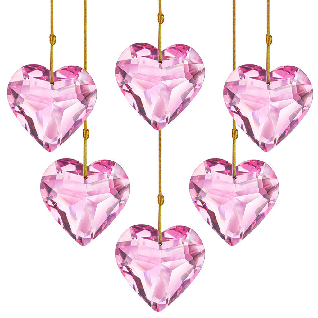 Pink Crystal Glass Heart Pendant – A Shimmering Symbol of All Love | Zen Ara Grove