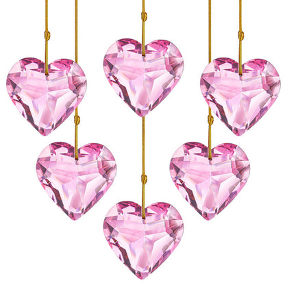 Pink Crystal Glass Heart Pendant – A Shimmering Symbol of All Love | Zen Ara Grove