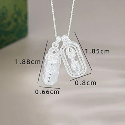 S925 Sterling Silver Pixiu Vajra Pendant Necklace – Prosperity & Protection | Zen Ara Grove