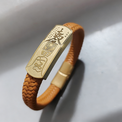 Orange Taisui Talisman Titanium Bracelet – Symbol of Protection and Courage | Zen Ara Grove