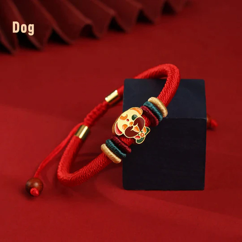 S925 Sterling Silver Chinese Zodiac Red String Bracelet – Handwoven Adjustable Lucky Charm | Zen Ara Grove