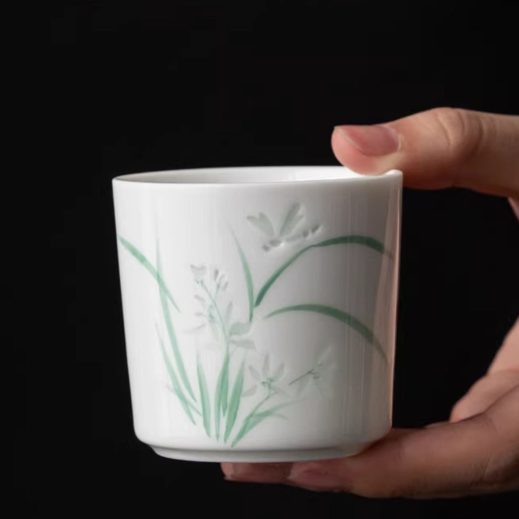 Hand-Painted Yingqing Translucent Porcelain Cup – Under-Glaze Artistry | Zen Ara Grove