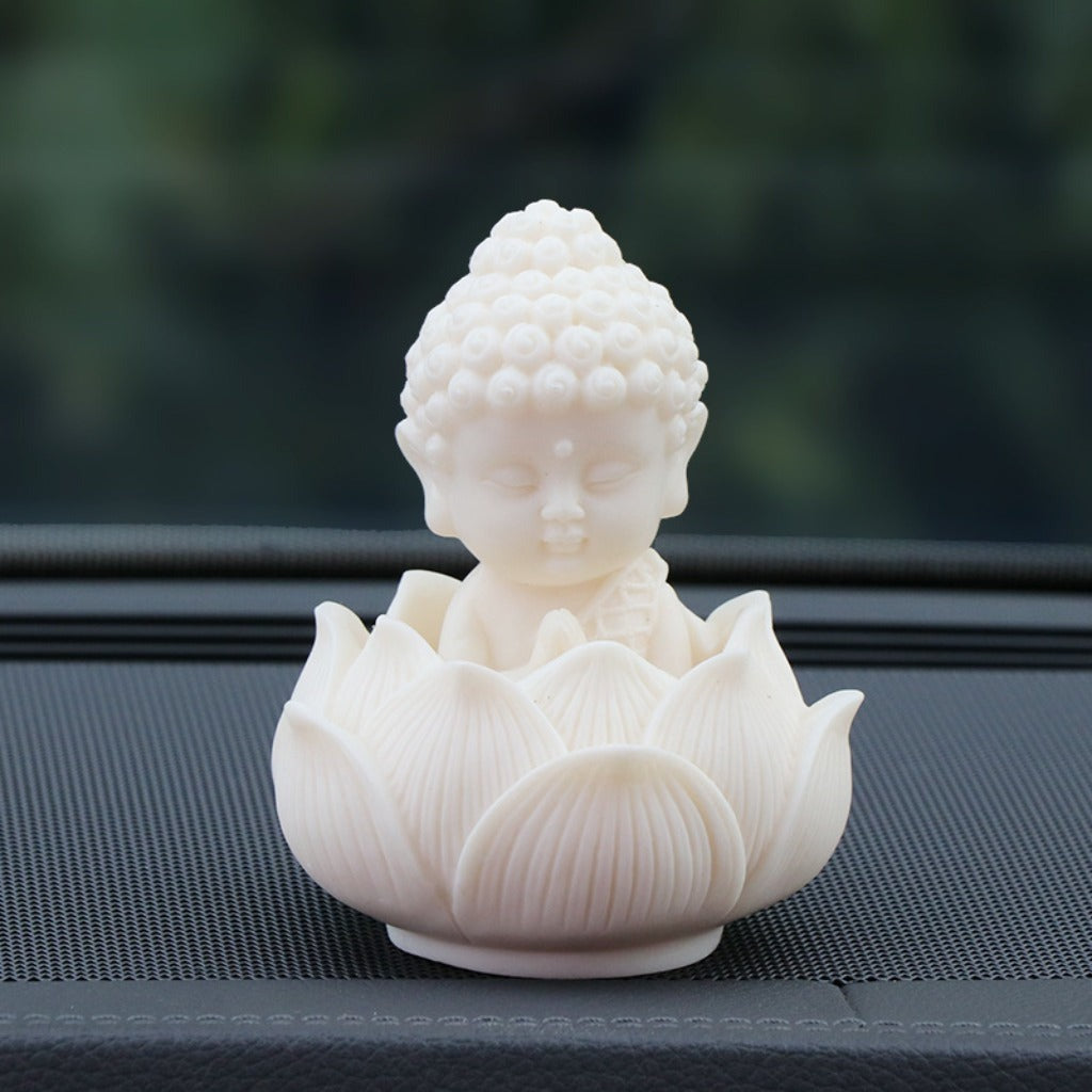 Handmade Golden Lotus Buddha Figurine – Symbol of Serenity, Wisdom & Inner Peace | Zen Ara Grove