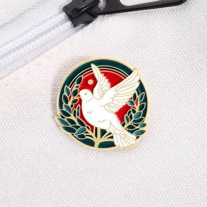 LIMITED TIME OFFER · Olive Branch Encircled Dove Brooch – Timeless Emblem of Peace and Compassion | Zen Ara Grove