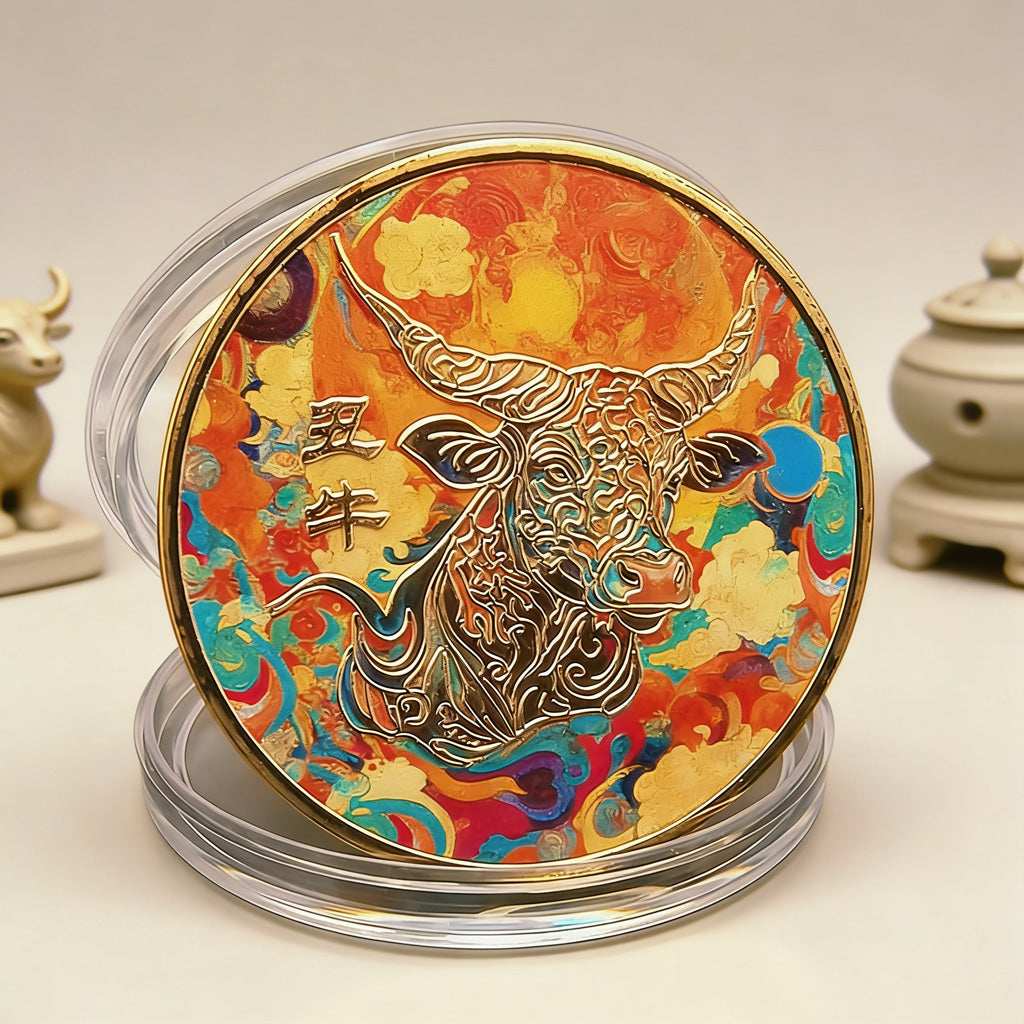 Colorful 12 Zodiac Challenge Coin Collection – Fortune & Harmony | Zen Ara Grove