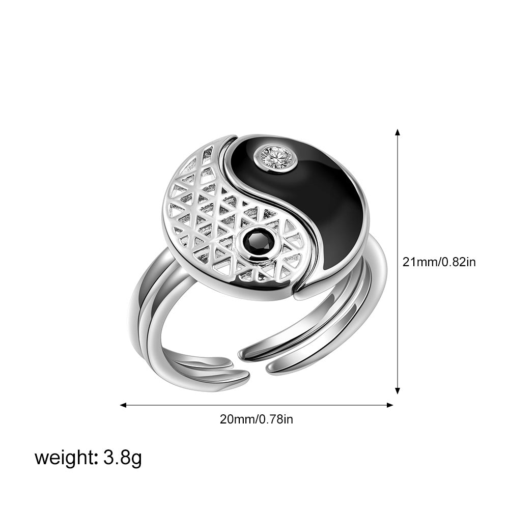 Black & White Yin Yang Ring – Symbol of Balance & Harmony  | Zen Ara Grove