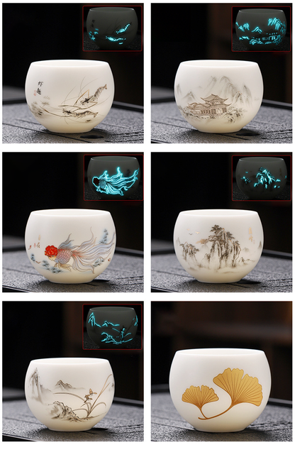 Luminous Ceramic Teacup – Jade-Like Touch & Light Beauty | Zen Ara Grove