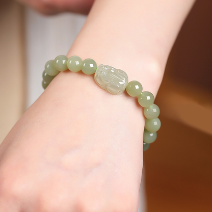 Natural Hetian Jade Pixiu Bracelet | Zen Ara Grove