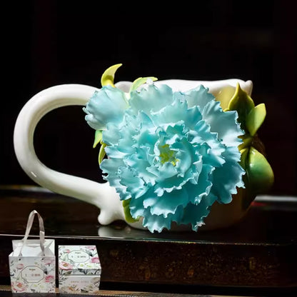 Limited Time Offer · Handcrafted Heritage Porcelain Cup – Iris Blossoms Growing from the Surface | Zen Ara Grove