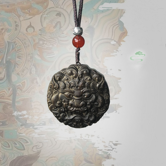 Pixiu Beast Head Agarwood Pendant – Fortune & Protection | Zen Ara Grove