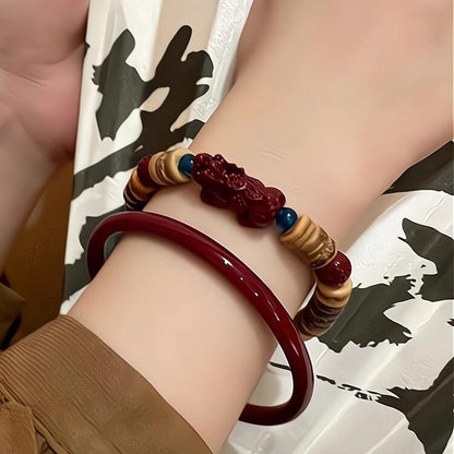 Limited Time Offer · Coconut Shell & Cinnabar Pixiu Layered Bracelet Set – Charm of Prosperity | Zen Ara Grove
