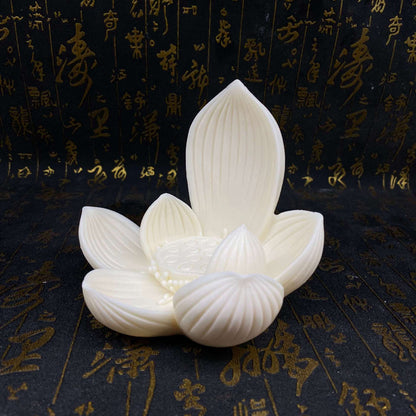 Nine-Petal Lotus Baby Buddha in Tagua Nut – Blessings in Every Bloom | Zen Ara Grove