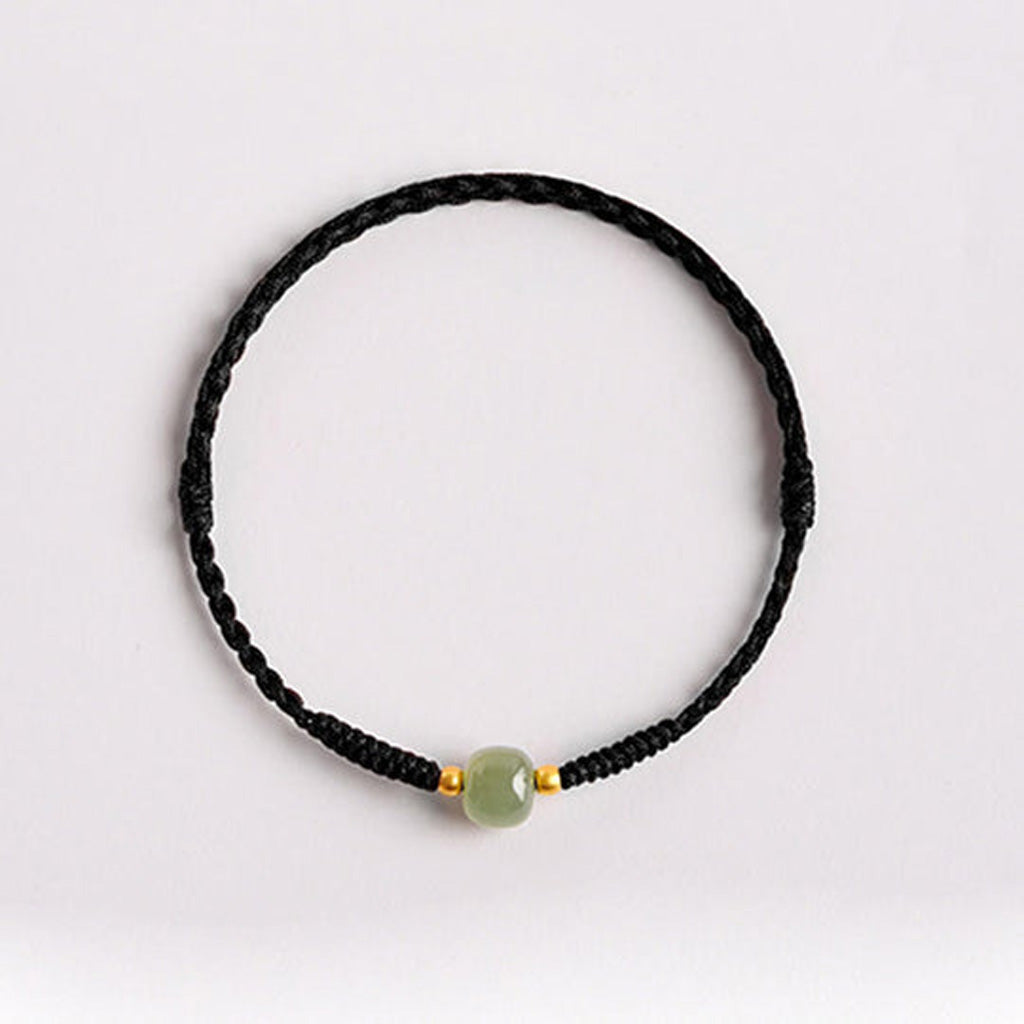 Adjustable Lucky Red Rope with Jade-Like Barrel Bead – A Touch of Harmony | Zen Ara Grove