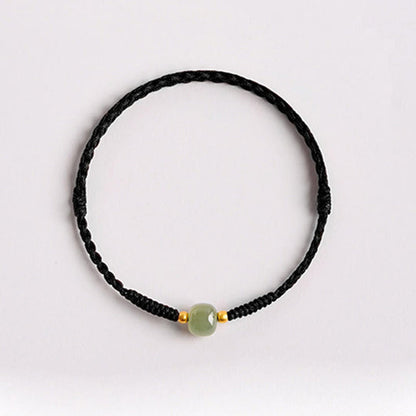 Adjustable Lucky Red Rope with Jade-Like Barrel Bead – A Touch of Harmony | Zen Ara Grove