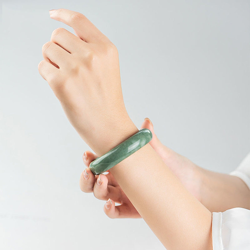 Limited Time Offer · Harmony Charm – Green Jade Bangle of Luck and Peace | Zen Ara Grove