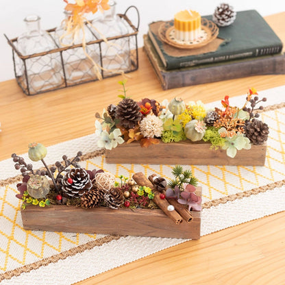 Handmade Silk Blossom Décor with Wooden Planter – Serenity in Bloom | Zen Ara Grove