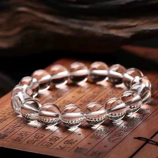Handcrafted Clear Quartz Bead Bracelet – Natural Crystal for Clarity & Energy | Zen Ara Grove
