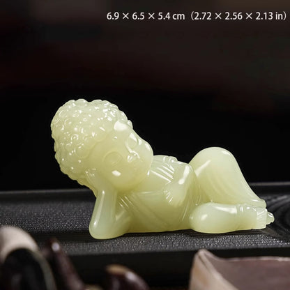 Handcrafted Jade Buddha Figurine – Minimalist Meditation Sculpture | Zen Ara Grove