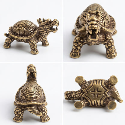 Handcrafted Brass Turtle Figurine Set – Symbols of Longevity, Protection & Good Fortune | Zen Ara Grove