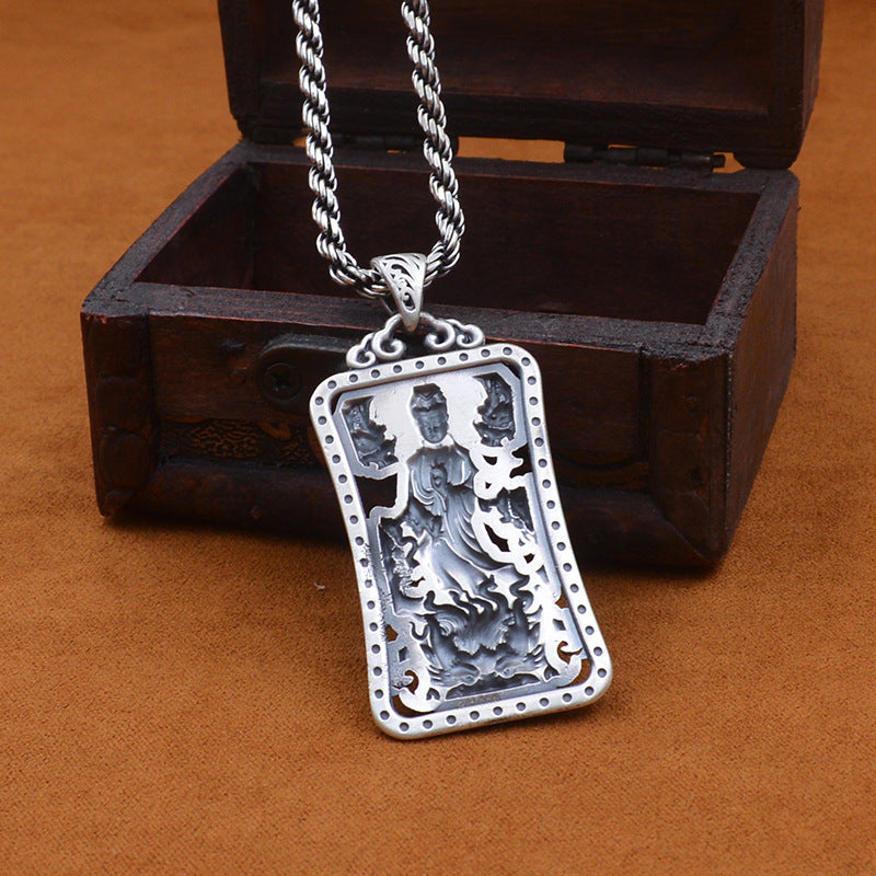 Silver Hollow Kannon Pendant – Compassion in Form | Zen Ara Grove