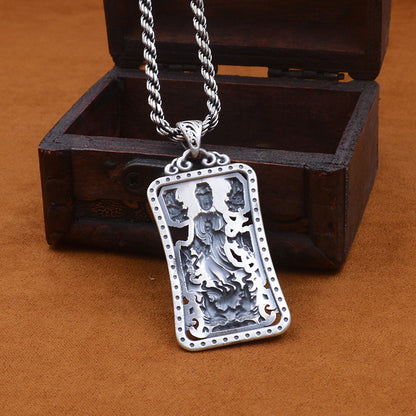 Silver Hollow Kannon Pendant – Compassion in Form | Zen Ara Grove