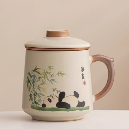 Ru Kiln Glaze Ceramic Teacup – Animal & Nature Motifs, Symbol of Harmony and Good Fortune | Zen Ara Grove