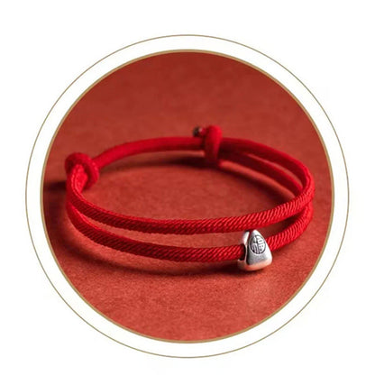 Adjustable Hand-Braided S925 Sterling Silver Fu Bracelet — Blessing & Strength