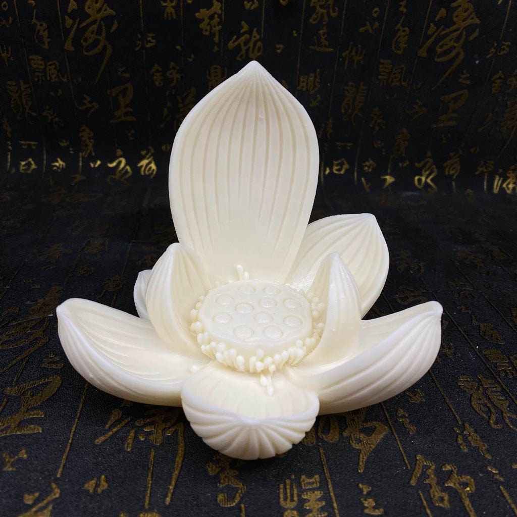 Nine-Petal Lotus Baby Buddha in Tagua Nut – Blessings in Every Bloom | Zen Ara Grove