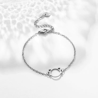 Cute Kitty Hollowed Design Bracelet – Elegant Everyday Jewelry | Zen Ara Grove