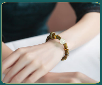TODAY ONLY! Bamboo Rhythm Cuff: Light-Shifting Wood & Gold Accents