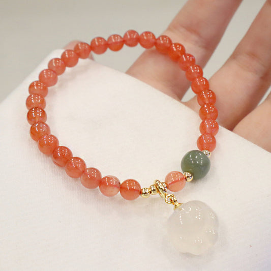 Red Agate Chalcedony Cat Paw Jade Confidence Bracelet  | Zen Ara Grove