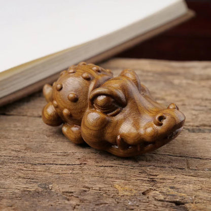 Hand-Carved Wooden Crocodile Figurine – Crafted Charm and Natural Warmth | Zen Ara Grove