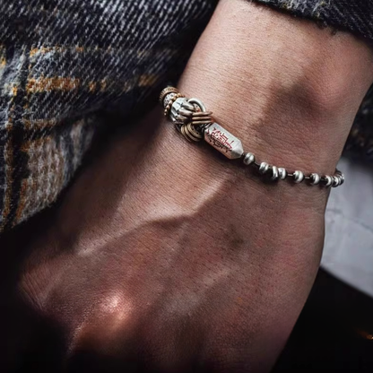 Taoist Ziwei Engraved Dagger Bracelet – Beidou & Nandou Stars, Fire Wrist, 14 Beads | Zen Ara Grove