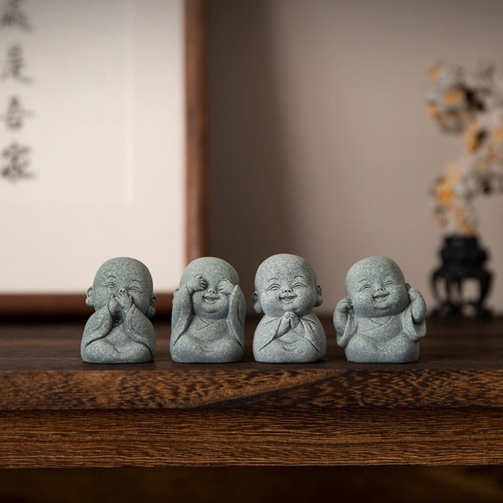 Limited-Time Offer — The Four Little Zen Monks 4-Piece Set | Save 60% | Zen Ara Grove