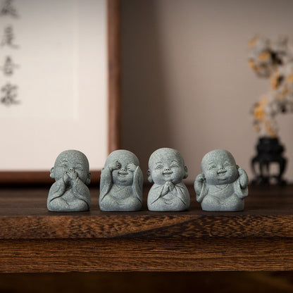 Limited-Time Offer — The Four Little Zen Monks 4-Piece Set | Save 60% | Zen Ara Grove
