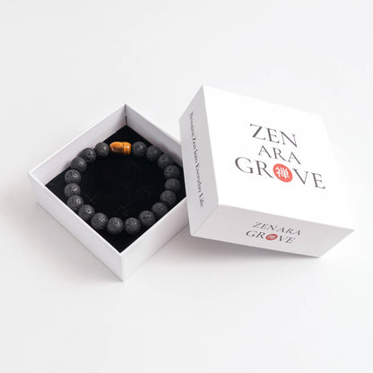 Zen Ebony & Lava Stone Bracelet – Grounding Energy in Minimalist Style | Zen Ara Grove
