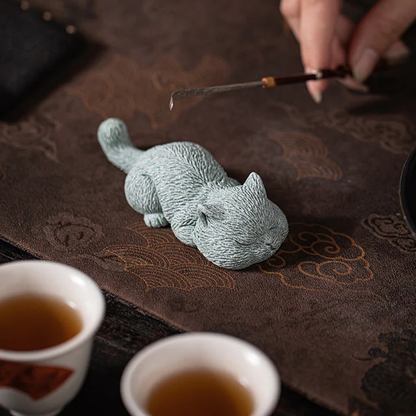 TODAY ONLY! Small Cat Home Tea Pet Figurine Desk Decoration | Zen Ara Grove