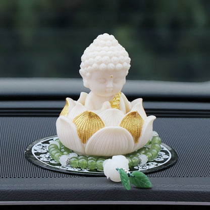 Handmade Golden Lotus Buddha Figurine – Symbol of Serenity, Wisdom & Inner Peace | Zen Ara Grove