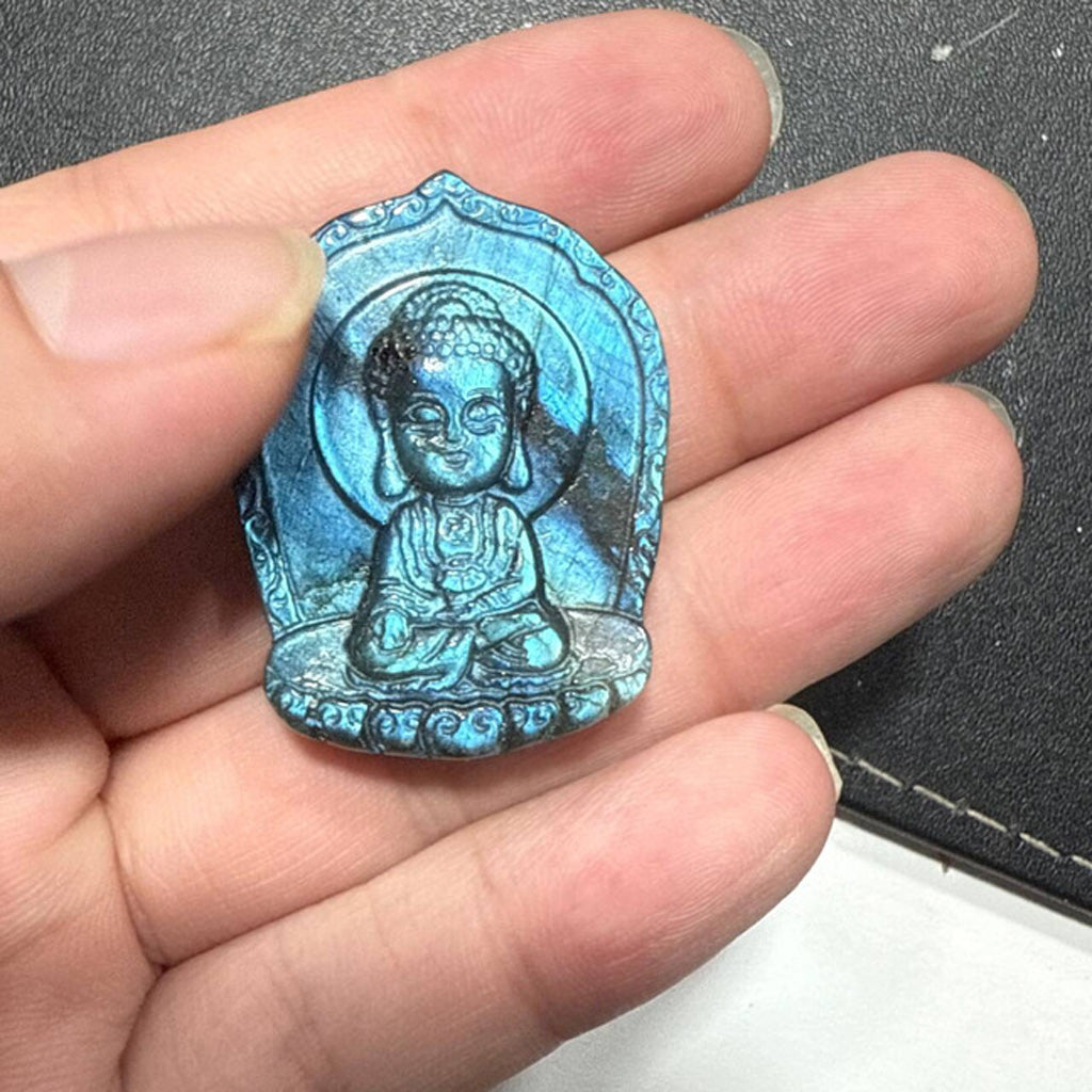 Labradorite Buddha Pendant — Symbol of Peace and Mindfulness | Zen Ara Grove