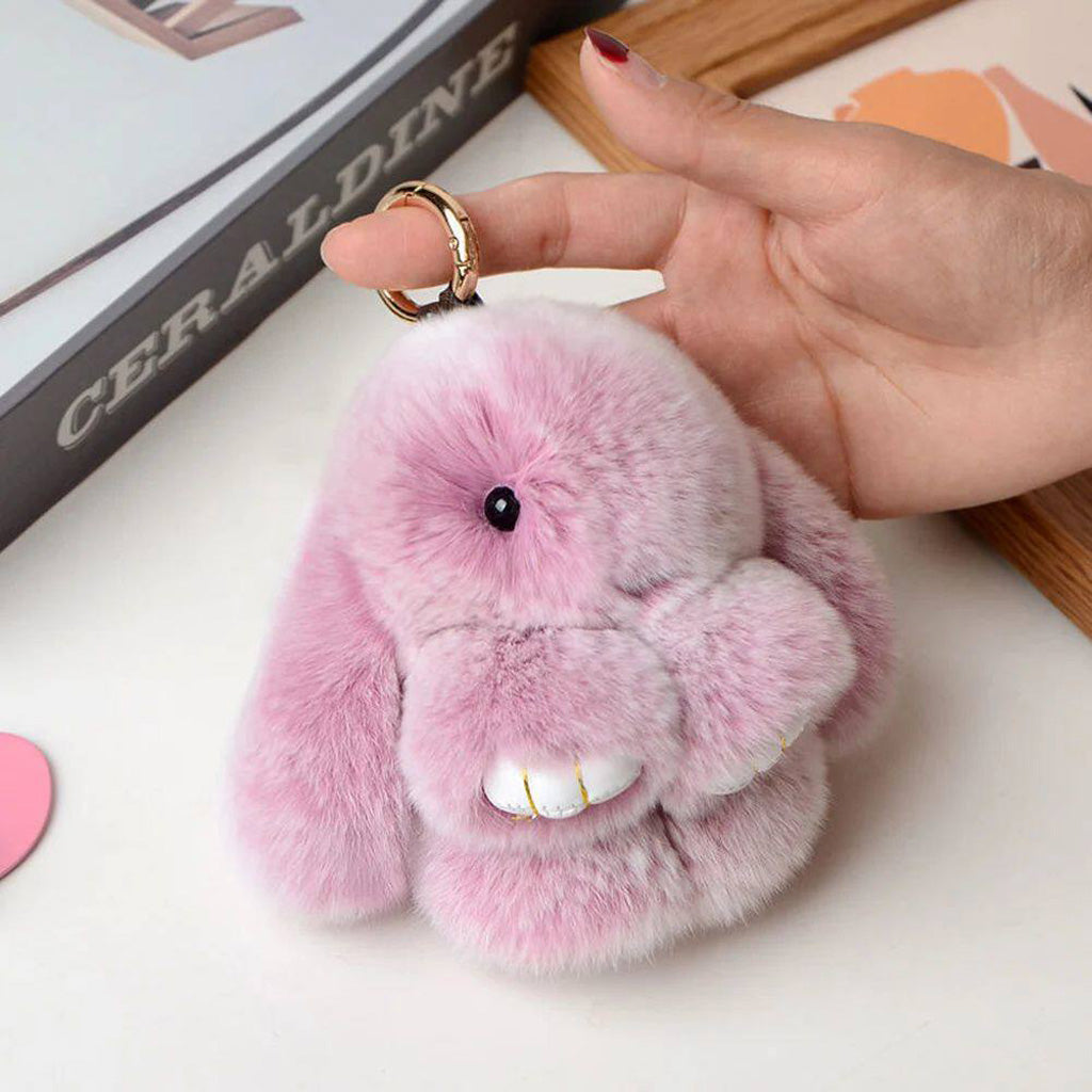 Fluffy Bunny Keychain – Symbol of Warm Blessing | Zen Ara Grove