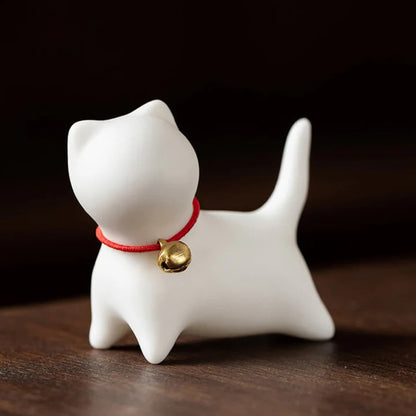 Mini Cute Standing Lying Cat Tea Pet Ceramic Home Desk Figurine Decoration | Zen Ara Grove