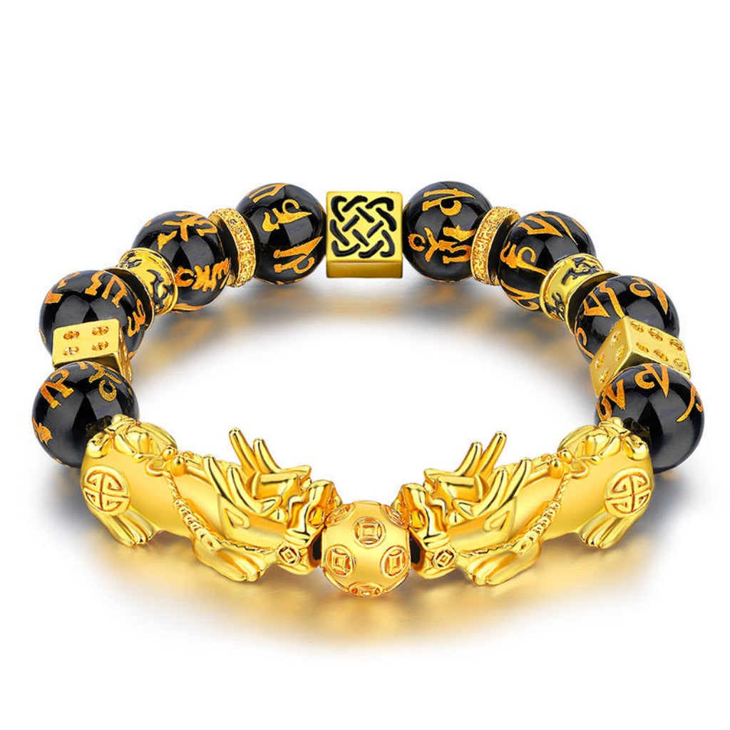 Golden Pixiu Prosperity Bracelet – Double Fortune, Timeless Style | Zen Ara Grove