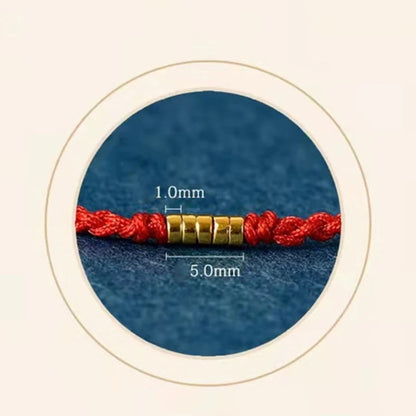 Fully Square Knot Woven Rope with Bead Accents Adjustable Fit – Four-Fold Harmony and Prosperity | Zen Ara Grove