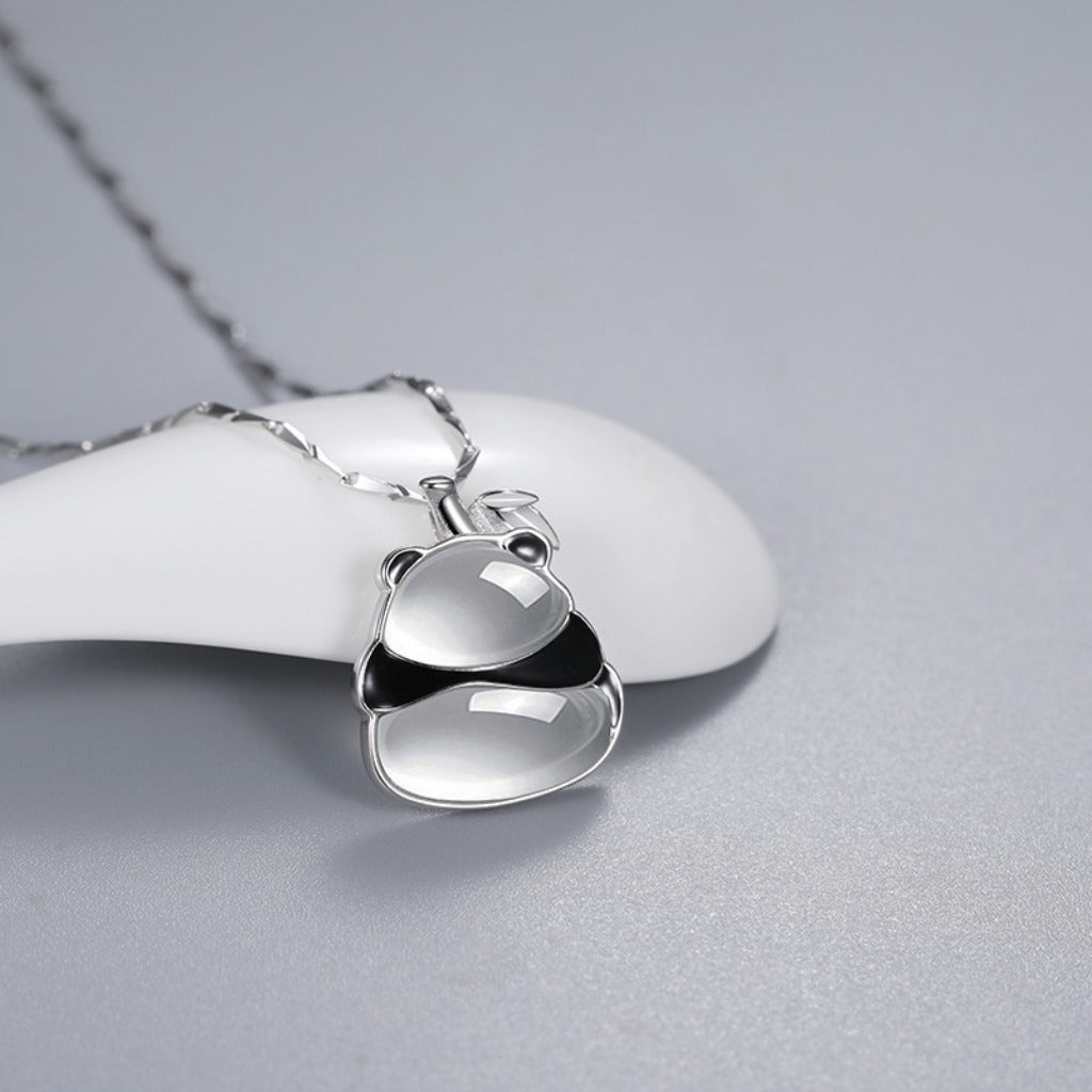 LunaPanda Translucent Silver Pendant | Zen Ara Grove