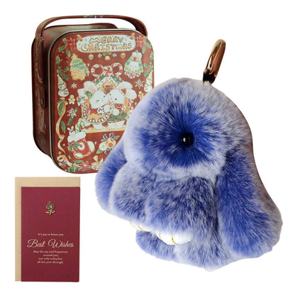 Fluffy Bunny Keychain – Symbol of Warm Blessing | Zen Ara Grove